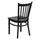 Hercules Series Black Vertical Back Metal Restaurant Chair - Mahogany Wood Seat - Brown