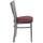 Hercules Series Silver Slat Back Metal Restaurant Chair - Burgundy Vinyl Seat - Dark Red