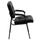 Black Leather Executive Side Reception Chair With Black Metal Frame - Black