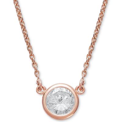 Bezel-Set Diamond Pendant Necklace (1/5 ct. t.w.) in 14K Gold or White Gold - Rose Gold