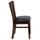 Lacey Series Solid Back Walnut Wood Restaurant Chair - Black Vinyl Seat - Black