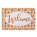 Orange 1 x 18 W in Kitchen Mat - Gracie Oaks Rosenkranz Welcome Autumn Leaves Kitchen Mat Synthetics | 1 H x 18 W in | Wayfair