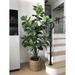 Joss & Main Fiddle Leaf Fig Tree w/ Basket Plastic/Wicker/Rattan in Brown | 66 H x 26 W x 26 D in | Wayfair B788897A4C0641BDA5A9BDC40E30BF60