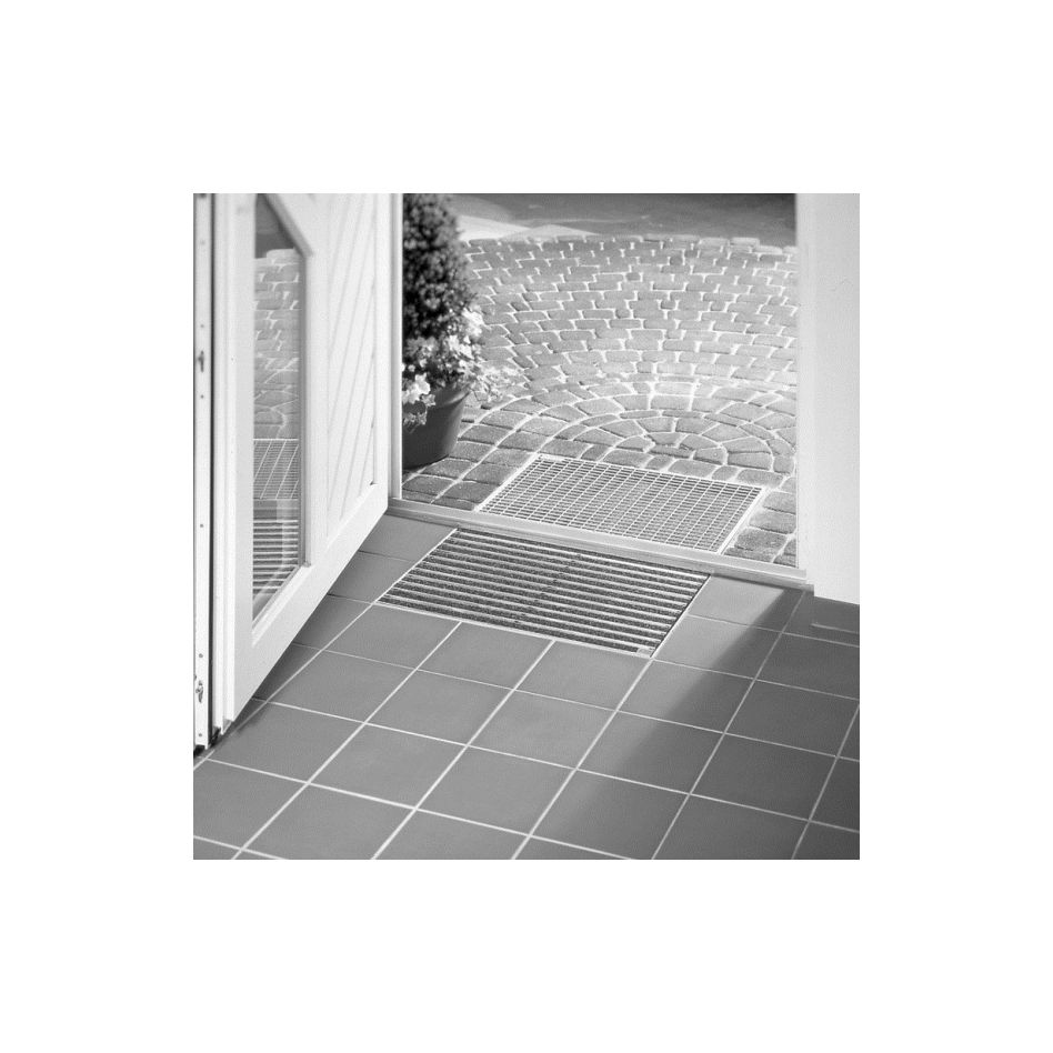 Schuhabstreifer-Set innen, Rips, grau Fußabtreter Eingangsmatte, 75x50 cm Image