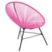 Latitude Run® Meyerwood Wicker Patio Chair Wicker/Rattan in Pink/White | 34 H x 29 W x 33 D in | Wayfair 7E7B186083DF4020A47659895DCB2B81