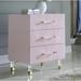 Everly Quinn Ekstrom 3 Drawer Nightstand Wood in Pink | 28.5 H x 24 W x 18 D in | Wayfair 6323E948741B43318761C5B344511E66