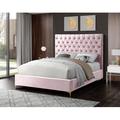 Mercer41 Dermott Platform Bed Upholstered/Velvet, Metal in Pink/Black | 56 H x 81 W x 86.5 D in | Wayfair 9939DBD47C5A4E84835AA00BEDA07893