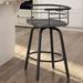 Trent Austin Design® Friedell Solid Wood Swivel Counter & Bar Stool Wood/Metal in Green/Black/Brown | 33.25 H x 21.5 W x 19.25 D in | Wayfair