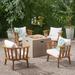 Rosecliff Heights Noelle Outdoor Teak Multiple Chairs Seating Group w/ Cushion Wood/Natural Hardwoods in Brown/Gray/White | Wayfair