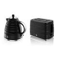 Swan, STP3050BN Symphony Kettle and 2 Slice Toaster Bundle, Jug Kettle Features A 360 Degree Rotational Base, 3000 Watts, Toaster Features 930 Watts, High Gloss and Matt Finish, Black
