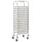 vidaXL Kitchen Trolley for 16 Trays 38x55x163 cm Stainless Steel