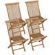 Lot de 4 chaises de jardin en teck lombok - brown