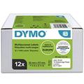 DYMO Authentic LabelWriter Multi-Purpose Labels | 32mm x 57mm | 12 Rolls of 1,000 Easy-Peel Labels (12,000 Count) | Self-Adhesive | for LabelWriter Label Makers