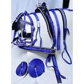 Aces Equine NYLON HORSE CART DRIVING HARNESS IN BLUE & WHITE SIZE FULL, COB, PONY (COB)