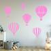 Harriet Bee Westphalia Hot Air Balloon Wall Decal Set of 6 Plastic in Pink/Indigo | 12 H x 10 W x 0.01 D in | Wayfair