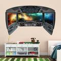 Zoomie Kids Anvi Outer Space Galaxy 3D Space Shuttle Cockpit Wall Mural Fabric in Black | 30 W in | Wayfair 81139F6FA0324CE99F68925DCAD98CE2