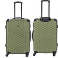 Hard Shell Case ABS Travel Luggage Suitcase 4 Wheel Spinner Trolley Baggage Bag Combination Lock 4 Corner Swivel Wheeled (26 Inch 73 x 47 x 25 cm, 72L, 3.7 KG, Khaki Green)