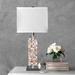 House of Hampton® Fierro 29" Satin Nickel Table Lamp Linen/Metal/Crystal in Gray/White | 29 H x 13 W x 13 D in | Wayfair