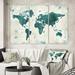 East Urban Home Discover the World Map in Blue - Multi-Piece Image Wrapped Canvas Graphic Art Print Canvas, in White | 28 H x 36 W x 1 D in | Wayfair