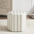 Martha Stewart Ellen Striped Farmhouse Cube Ottoman Polyester | 16 H x 18 W x 18 D in | Wayfair MT101-0013