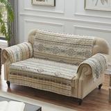 Millwood Pines Easterling Reversible Box Cushion Loveseat Slipcover in Gray/Green | 76 H x 103 W x 23 D in | Wayfair