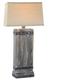 Gracie Oaks Rita 30.5" Standard Table Lamp Ceramic/Linen in Gray | 30.5 H x 16 W x 16 D in | Wayfair FD428C78194B4D6D85D24C2CC60BD57A