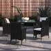 Wade Logan® Patio Dining Set Patio Table & Rattan Chair Outdoor Furniture Set Wicker/Rattan in Black | Wayfair 691D45A2ECE34279916989C461348A27