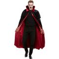 Deluxe Vampire Cape, Black, Velour with Red Lining