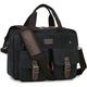 RAVUO Laptop bag for Men, 15.6 Inch Multifuntional Business Computer Messenger Shoulder Bag Water Resistant Canvas Briefcase Bag for Work Travel School Black