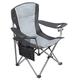 ALPHA CAMP Oversized Camping Folding Portable Chair Heavy Duty Steel Frame Support 160kg Arm Chair with Cup Holder Quad Lumbar Back Chair for Outdoor/Indoor_Gray-Black