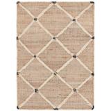 White 36 x 0.25 in Area Rug - Dash and Albert Rugs Kali Geometric Handmade Kilim Natural/Ivory/Black Area Rug /Jute & Sisal | Wayfair DA1044-35