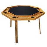 Kestell Furniture 46" 8 - Player Oak Compact Poker Table | 29.5 H x 46 W x 46 D in | Wayfair O-9W-F-Bottle Green Felt/Natural