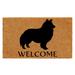 Winston Porter Vasilos Shetland Sheepdog Non-Slip Outdoor Door Mat Plastic in White | 0.6" L x 36" W x 24" D | Wayfair