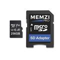 MEMZI PRO 256GB Micro SDXC Memory Card for Sony Handycam HDR-CX625/CX-450/CX405/CX240E Digital Camcorders - High Speed Class 10 UHS-1 U3 100MB/s Read 90MB/s Write V30 4K Recording with SD adapter