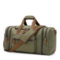 Gonex Expandable Canvas Holdall Bag for Men, 50L / 60L Large Duffel Bag for Men with Multi-Pockets, Overnight Weekend Bag, Unisex Holdall Travel Duffle Bag, Weekender Bag for Men & Women, Army Green