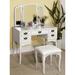 Canora Grey Drake Vanity Set w/ Mirror Wood in White | 30.75 H x 43 W x 19 D in | Wayfair 3D2EAE198EDD4A0C828EB713FD9C2821