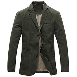 SZAWSL Mens Slim Fit Casual Button Blazer Suit Jacket Coat Lightweight Jacket (X-Small, Amry Green)