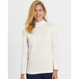 Blair Women's Essential Knit Long Sleeve Mock Top - Ivory - L - Misses