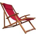 Casaria - Chaise longue pliante en bois Chaise de plage 3 positions Chilienne transat jardin