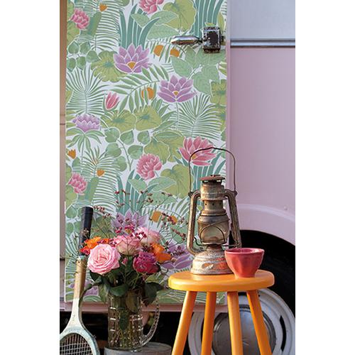 Little Greene 'Reverie - Jardin' - Green Wallpaper