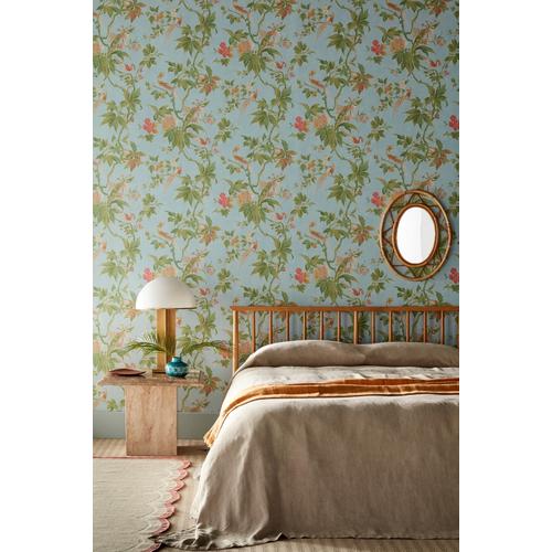 Little Greene 'Paradise - Blue' - Blue Wallpaper