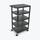 Five Flat Shelf Black Utility Cart - Luxor BC50-B