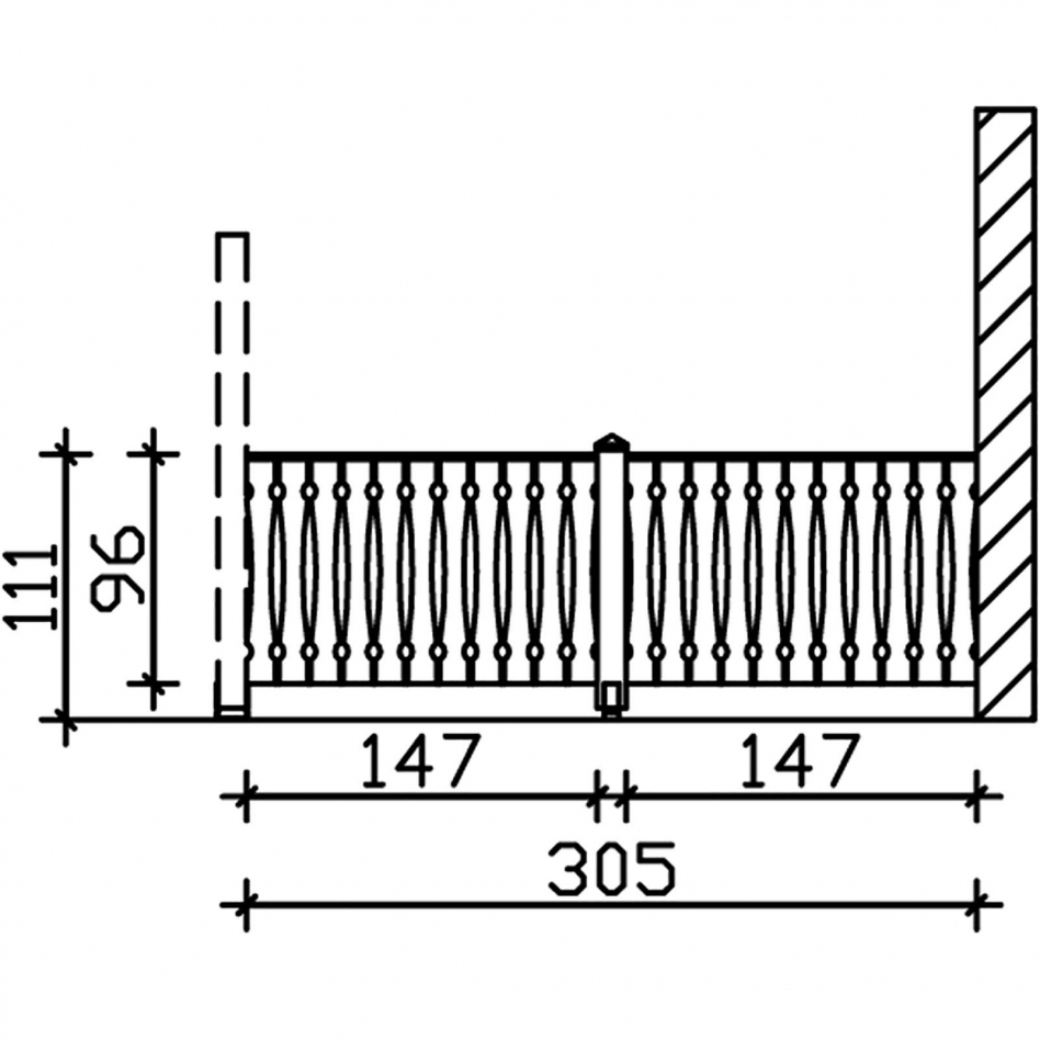 Skan Holz Seitenwand Leimholz Naturbelassen, 305x96 cm Image