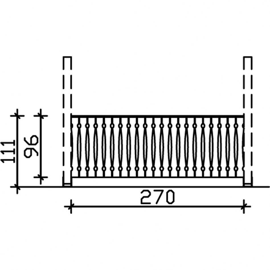 Skan Holz Brüstung Balkonschalung, für 4-Eck Pavillons und Terrassenüberdachungen, Schiefergrau, 270 cm Image