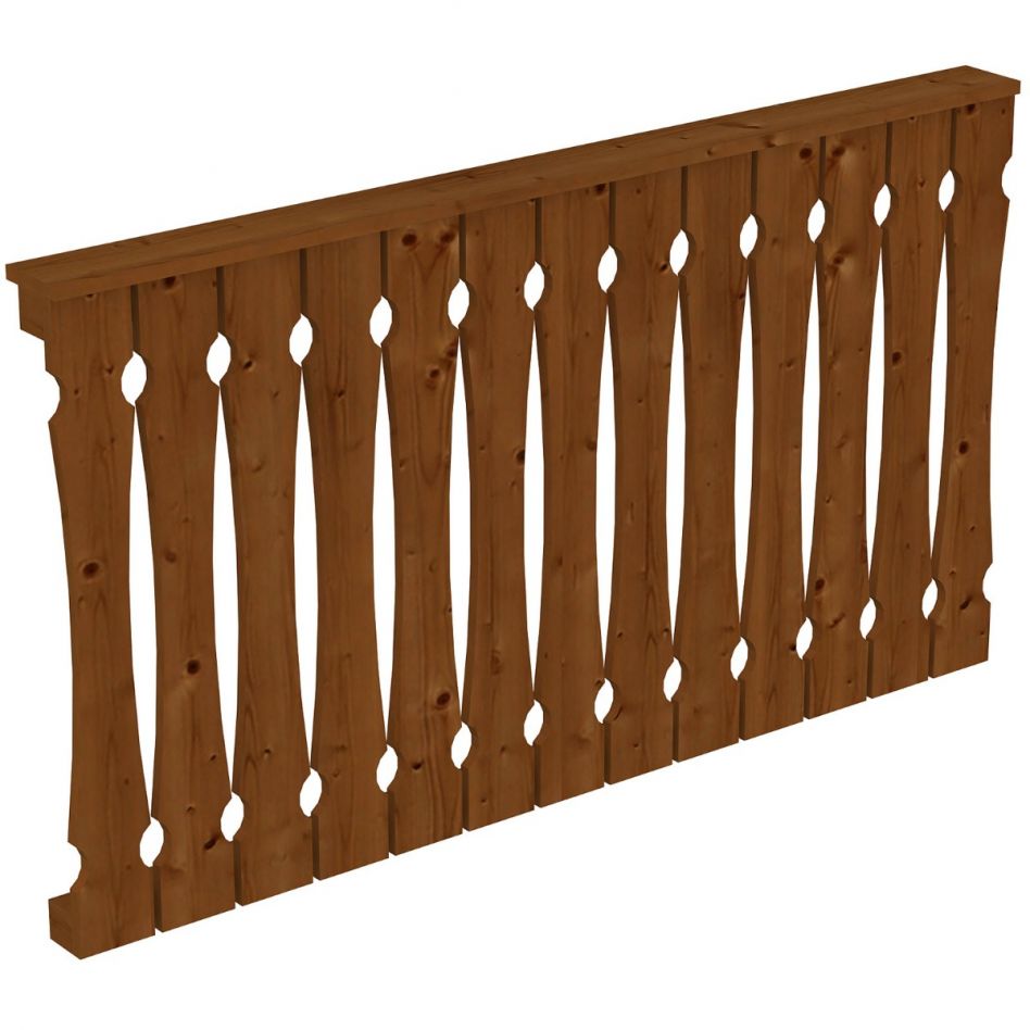 Skan Holz Brüstung Balkonschalung, für 4-Eck Pavillons und Terrassenüberdachungen, Nussbaum, 335 cm Image