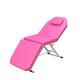 Tri-Fold Cosmetic Bed Salon Spa Beauty Bed Massage Bedding PVC Massage Table Massage Chairs (Red)