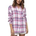 RAILS Women's Charli Button Down Shirt, White Peach Fuchsia, X-Small