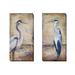 Highland Dunes 'Blue Heron I and II' 2 Piece Painting Print on Wrapped Canvas Set Canvas, Solid Wood in White | 36 H x 36 W x 1.5 D in | Wayfair