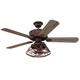 72205 Barnett 122 cm Barnwood Indoor Ceiling Fan, Dimmable LED Light Kit with Cage Shade, Remote Control Included