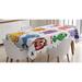 East Urban Home Funny Tablecloth Polyester in Gray/Green/Indigo | 60 D in | Wayfair 482531A0F0534D1695E74A80EA45D7A0